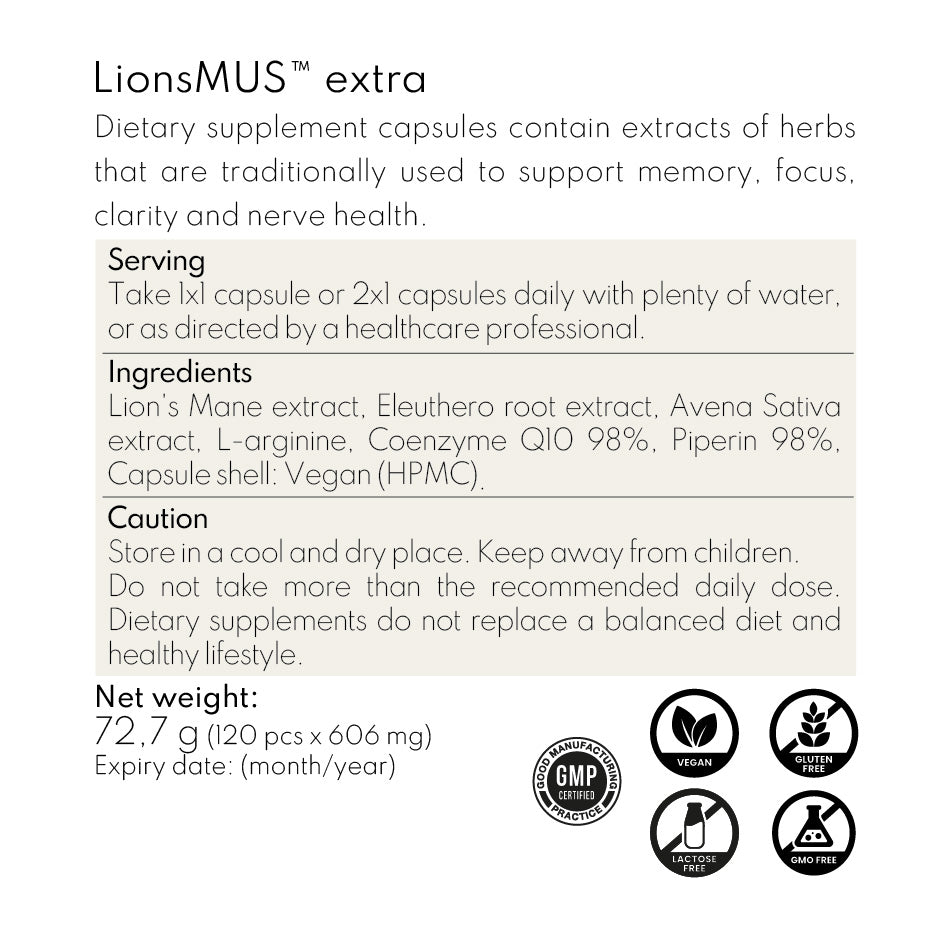 LionsMUS extra - Levia hriva (OPFE doplnok stravy)