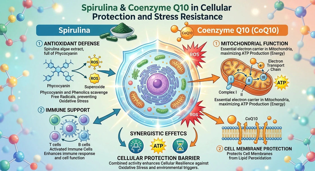 Spirulina & Coenzyme Q10 in Cellular Protection and Stress Resistance