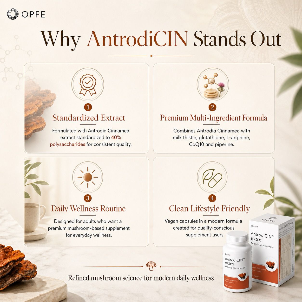 AntrodiCIN extra – Antrodia Cinnamea (OPFE étrend-kiegészítő)