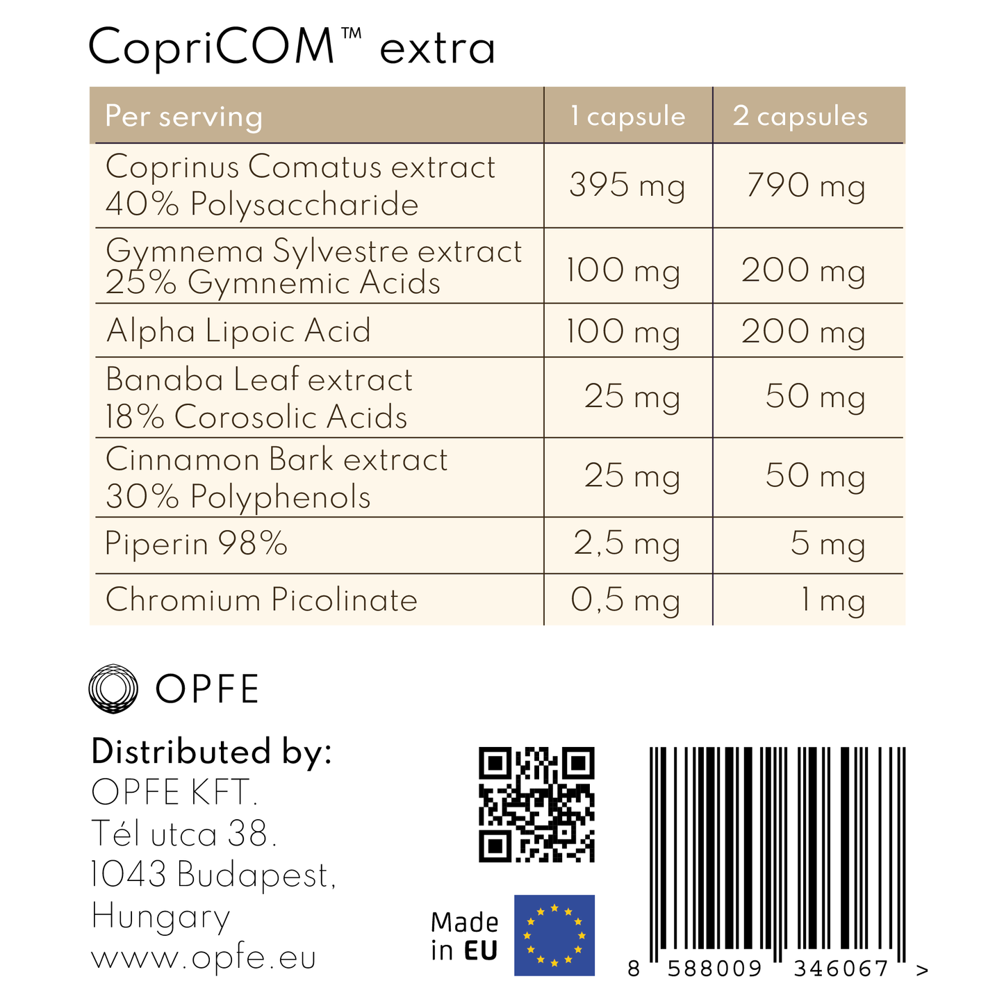 CopriCOM extra - Coprinus Comatus (doplnok stravy OPFE)
