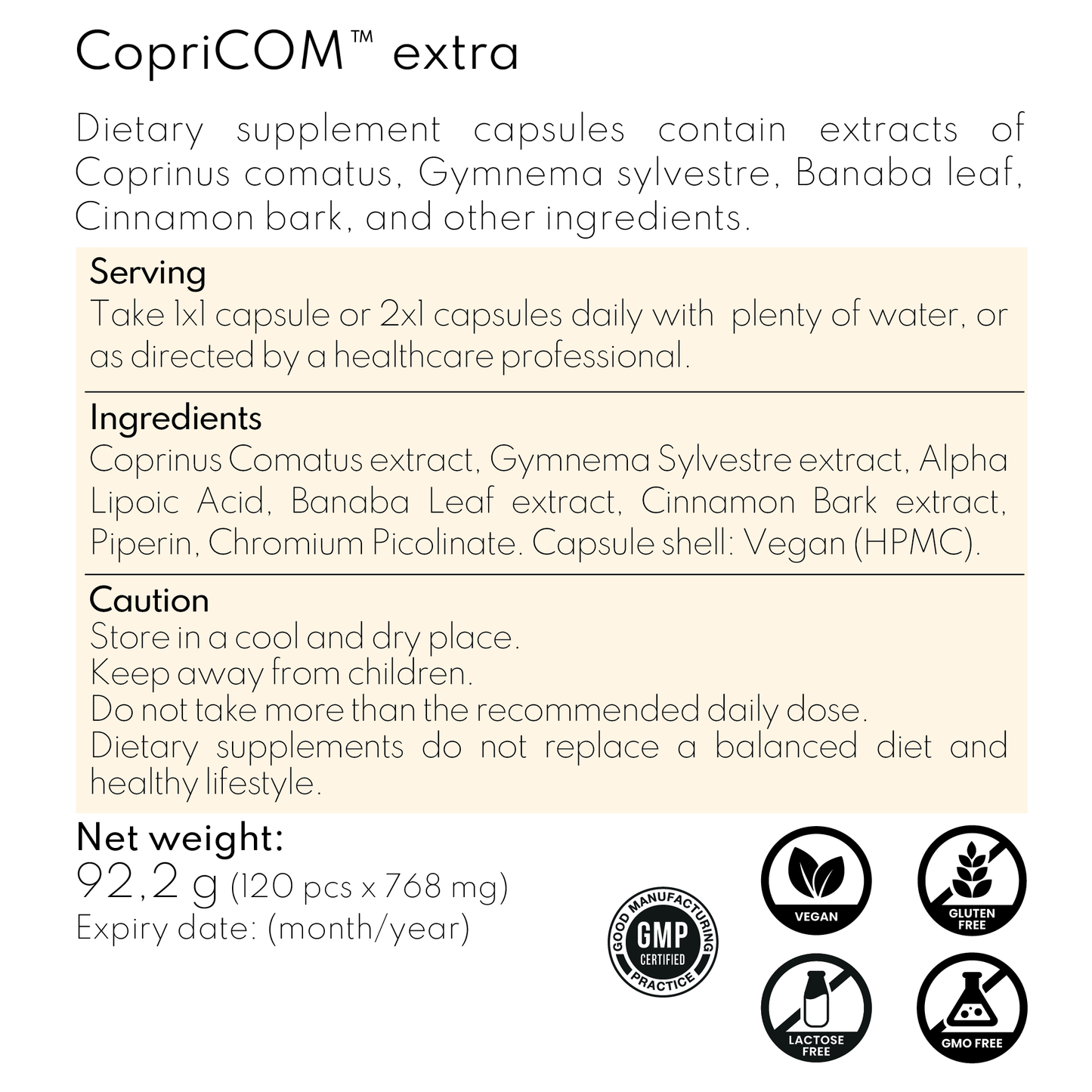 CopriCOM extra - Coprinus Comatus (doplnok stravy OPFE)